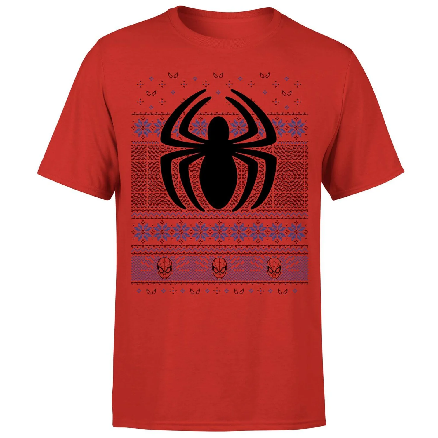 Marvel Avengers Spider-Man Logo Men's Christmas T-Shirt - Red 7 Marvel Avengers Spider-Man Logo Men's Christmas T-Shirt - Red - Image 5