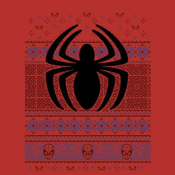 Marvel Avengers Spider-Man Logo Men's Christmas T-Shirt - Red 4 Marvel Avengers Spider-Man Logo Men's Christmas T-Shirt - Red - Image 2