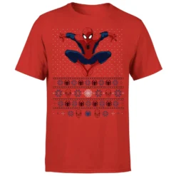 Marvel Avengers Spider-Man Men's Christmas T-Shirt - Red -Cheap Christmas Franchises Store 11923584 1374619817879612