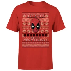 Marvel Deadpool Men's Christmas T-Shirt - Red -Cheap Christmas Franchises Store 11923595 3974619818095645