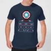 Marvel Avengers Captain America Pixel Art Men's Christmas T-Shirt - Navy -Cheap Christmas Franchises Store 11923617 8994619812658928