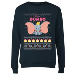Disney Classic Dumbo Women's Christmas Jumper - Navy -Cheap Christmas Franchises Store 11923826 1054625256260250