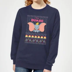 Disney Classic Dumbo Women's Christmas Jumper - Navy