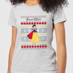 Disney Classic Snow White Women's Christmas T-Shirt - Grey