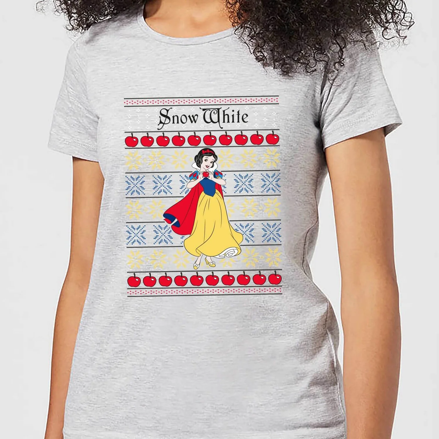 Disney Classic Snow White Women's Christmas T-Shirt - Grey 3 Disney Classic Snow White Women's Christmas T-Shirt - Grey