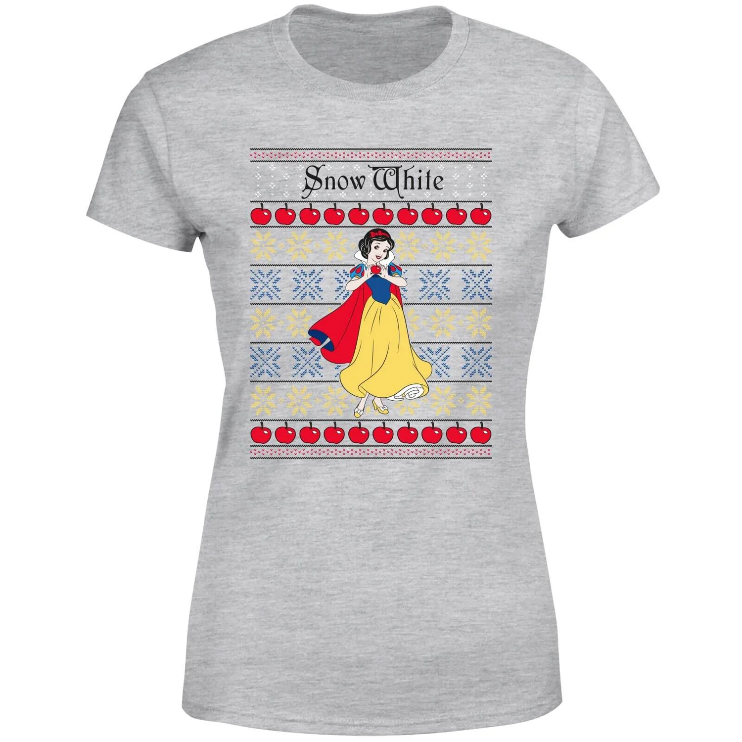 Disney Classic Snow White Women's Christmas T-Shirt - Grey 7 Disney Classic Snow White Women's Christmas T-Shirt - Grey - Image 5