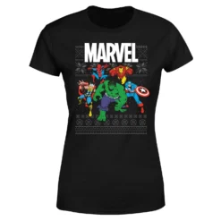 Marvel Avengers Group Women's Christmas T-Shirt - Black 11 Marvel Avengers Group Women's Christmas T-Shirt - Black -Cheap Christmas Franchises Store 11923986 2054624499485854