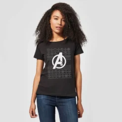 Marvel Avengers Logo Women's Christmas T-Shirt - Black -Cheap Christmas Franchises Store 11924028 1114624501909044