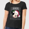 Disney Classic Mickey Mouse Women's Christmas T-Shirt - Black -Cheap Christmas Franchises Store 11924034 1034624502035044