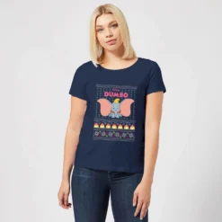 Disney Classic Dumbo Women's Christmas T-Shirt - Navy -Cheap Christmas Franchises Store 11924070 1214624504101276