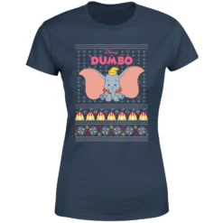 Disney Classic Dumbo Women's Christmas T-Shirt - Navy -Cheap Christmas Franchises Store 11924070 2114624504168716