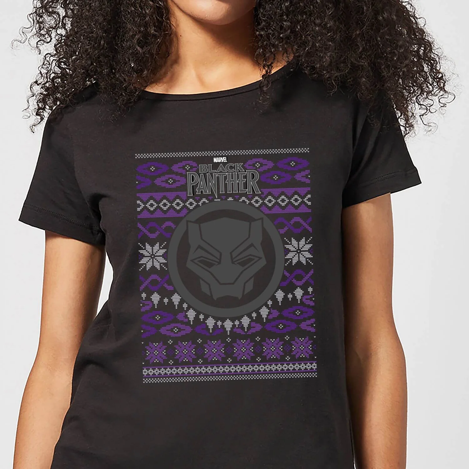 Marvel Avengers Black Panther Women's Christmas T-Shirt - Black 3 Marvel Avengers Black Panther Women's Christmas T-Shirt - Black