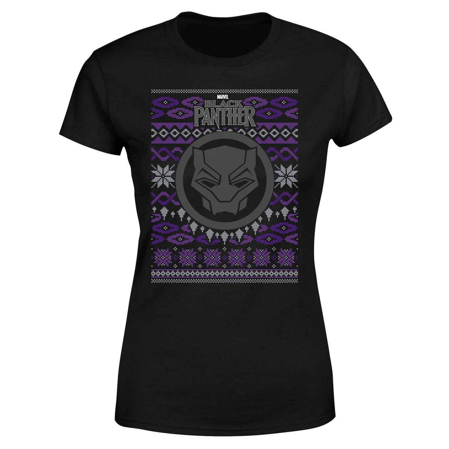 Marvel Avengers Black Panther Women's Christmas T-Shirt - Black 7 Marvel Avengers Black Panther Women's Christmas T-Shirt - Black - Image 5