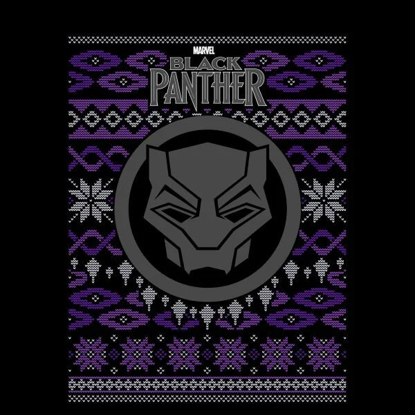 Marvel Avengers Black Panther Women's Christmas T-Shirt - Black 4 Marvel Avengers Black Panther Women's Christmas T-Shirt - Black - Image 2