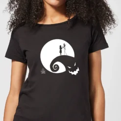 Disney Nightmare Before Christmas Jack And Sally Moon Women's T-Shirt - Black