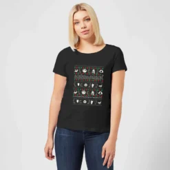 Disney Nightmare Before Christmas Jack Sally Zero Faces Women's T-Shirt - Black -Cheap Christmas Franchises Store 11926312 1274621124751684