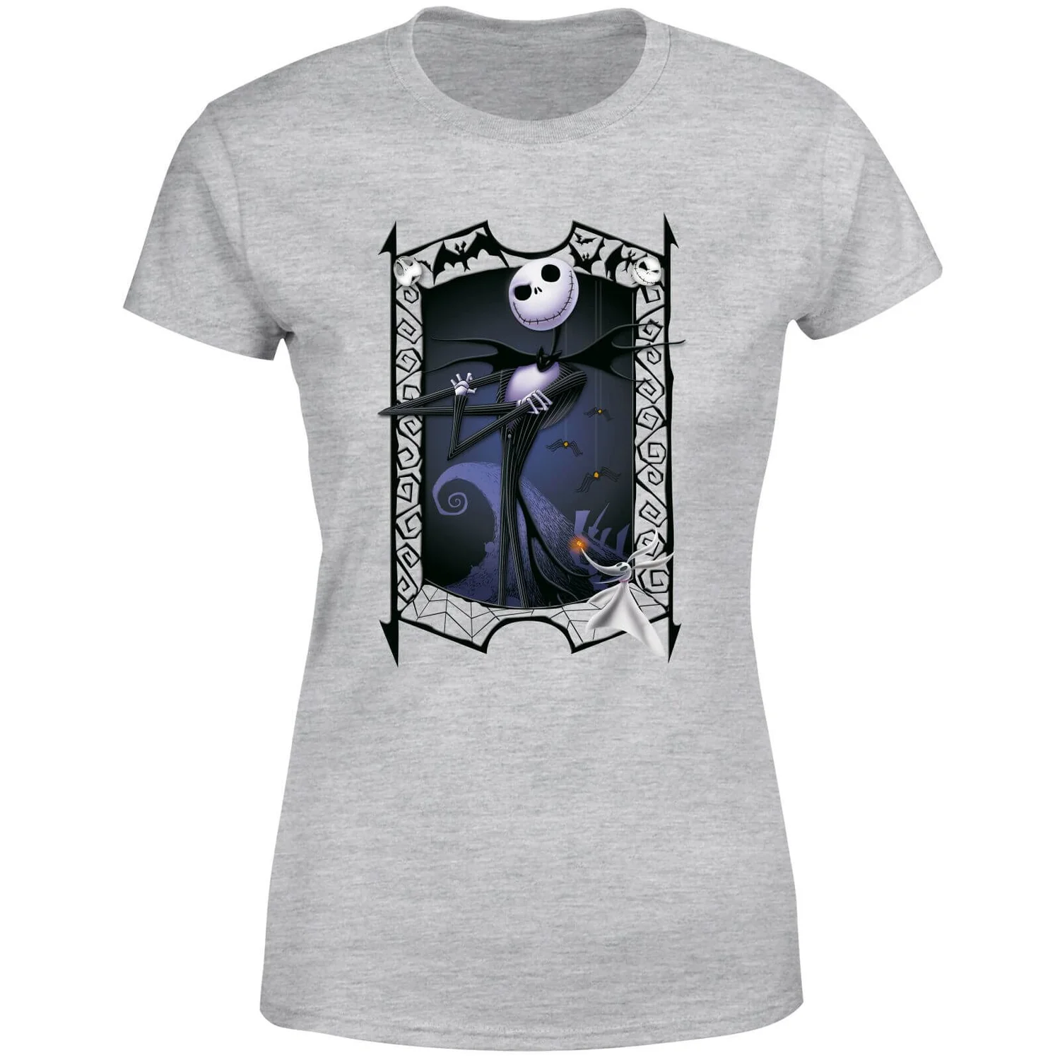 Disney Nightmare Before Christmas Jack Skellington Zero Pose Women's T-Shirt - Grey 7 Disney Nightmare Before Christmas Jack Skellington Zero Pose Women's T-Shirt - Grey - Image 5