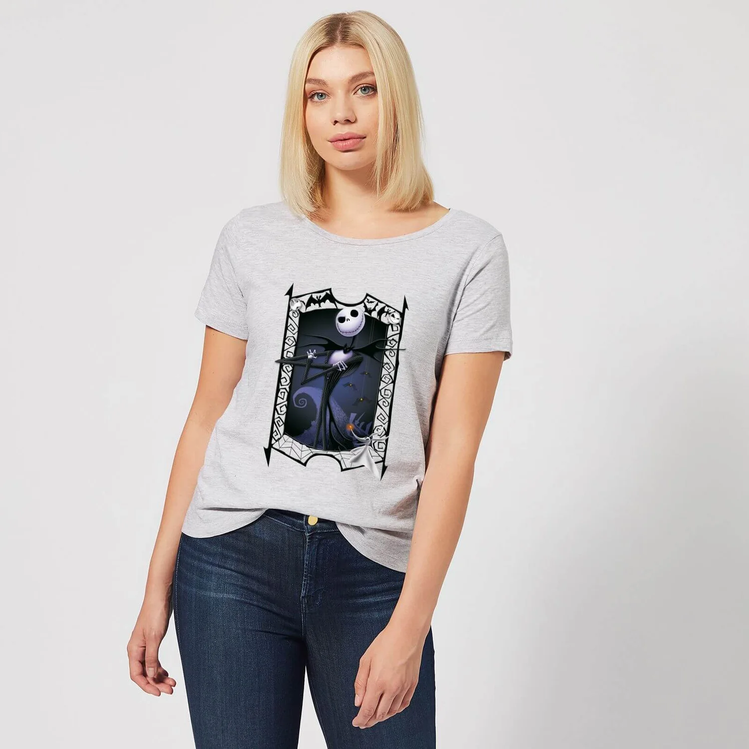 Disney Nightmare Before Christmas Jack Skellington Zero Pose Women's T-Shirt - Grey 5 Disney Nightmare Before Christmas Jack Skellington Zero Pose Women's T-Shirt - Grey - Image 3