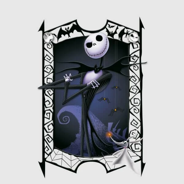 Disney Nightmare Before Christmas Jack Skellington Zero Pose Women's T-Shirt - Grey 4 Disney Nightmare Before Christmas Jack Skellington Zero Pose Women's T-Shirt - Grey - Image 2