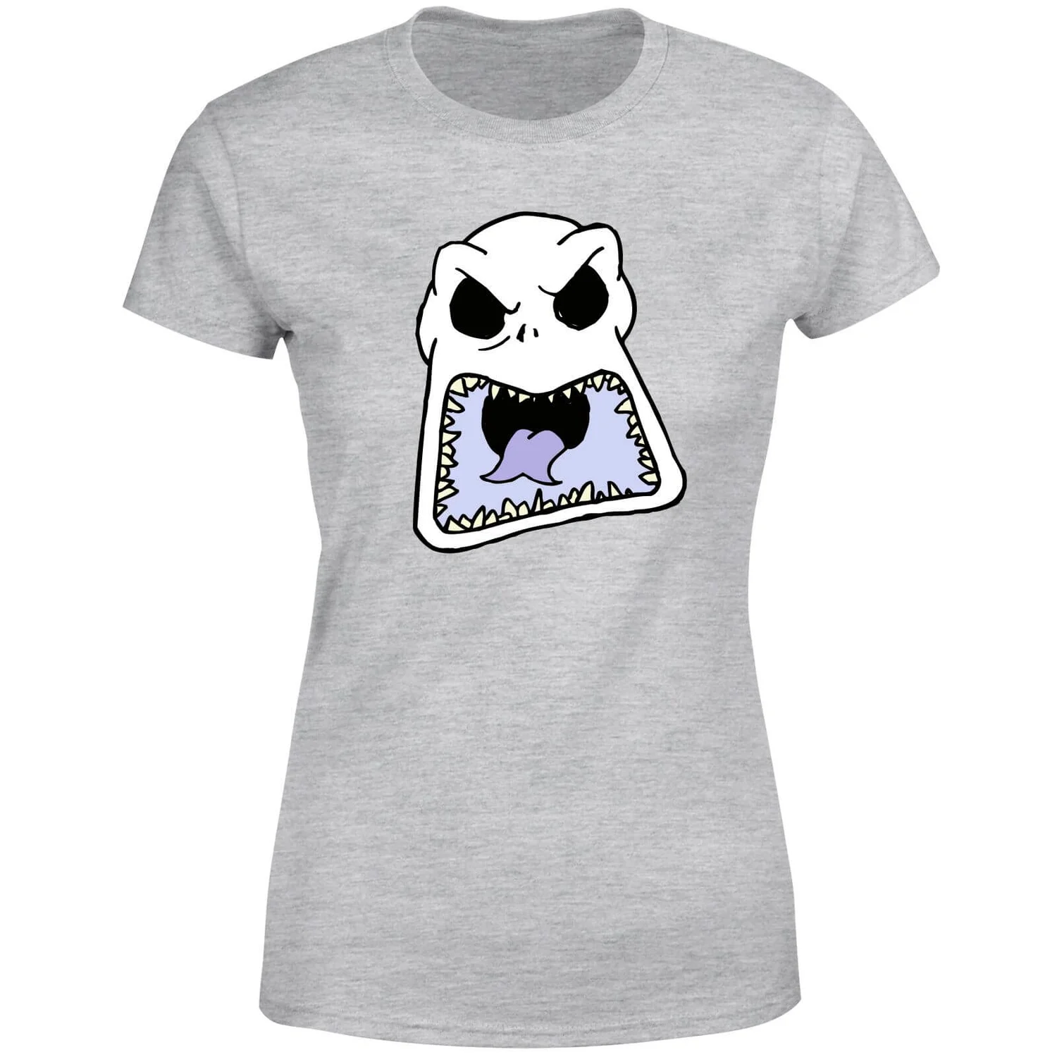 Disney Nightmare Before Christmas Jack Skellington Angry Face Women's T-Shirt - Grey 7 Disney Nightmare Before Christmas Jack Skellington Angry Face Women's T-Shirt - Grey - Image 5