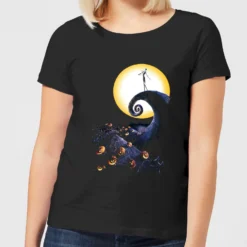 Disney Nightmare Before Christmas Jack Skellington Pumpkin King Colour Women's T-Shirt - Black