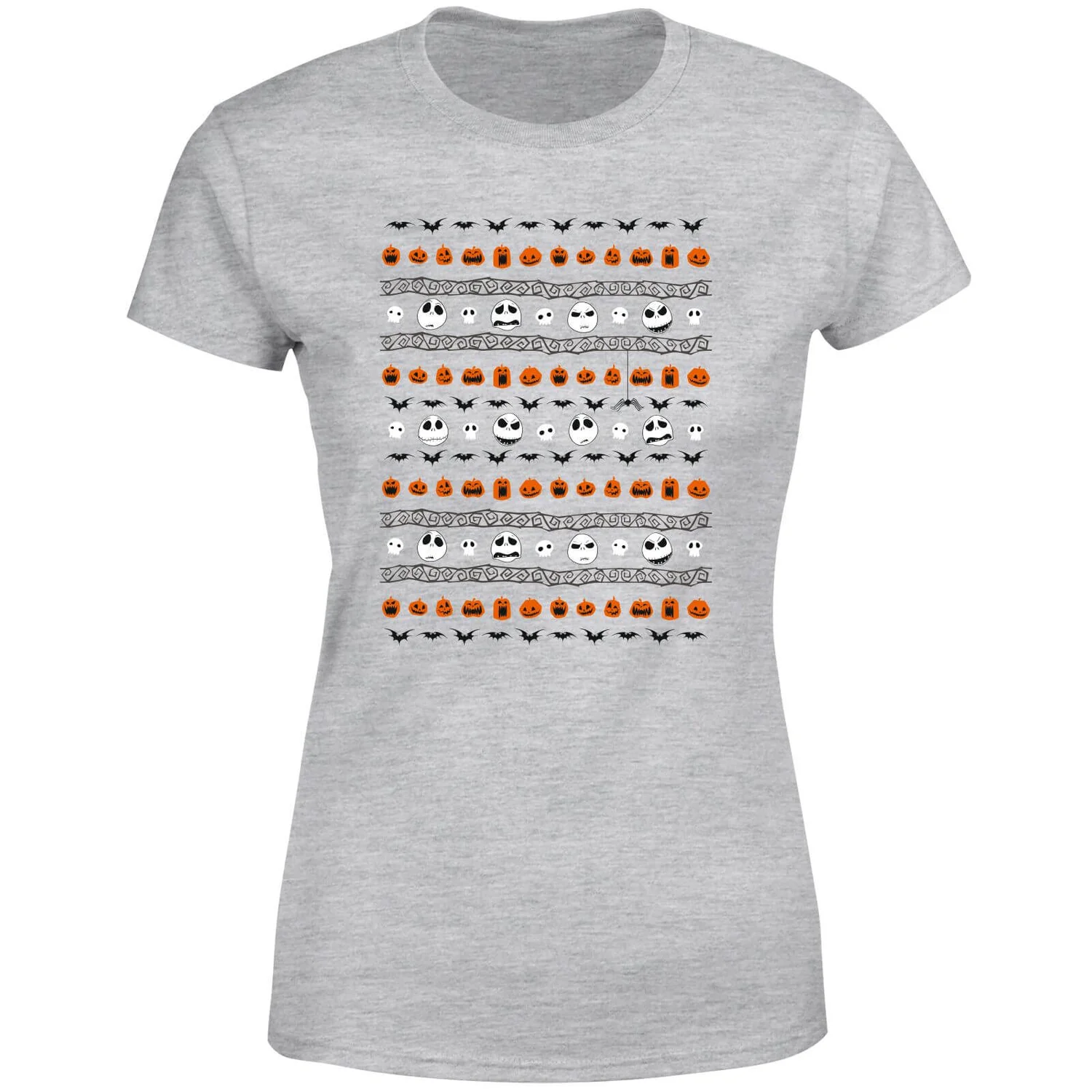 Disney Nightmare Before Christmas Jack Pumpkin Faces Women's T-Shirt - Grey 7 Disney Nightmare Before Christmas Jack Pumpkin Faces Women's T-Shirt - Grey - Image 5