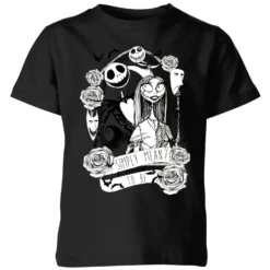 Disney The Nightmare Before Christmas Jack Skellington And Sally Kids' T-Shirt - Black