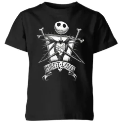 Disney The Nightmare Before Christmas Jack Skellington Misfit Love Kids' T-Shirt - Black