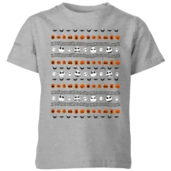 Disney The Nightmare Before Christmas Jack Pumpkin Faces Kids' T-Shirt - Grey