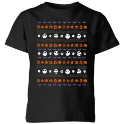 Disney The Nightmare Before Christmas Jack Pumpkin Faces Kids' T-Shirt - Black