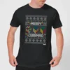 Rubiks Merry Cubemas Men's Christmas T-Shirt - Black -Cheap Christmas Franchises Store 11926959 1644621174798506