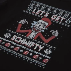 Rick And Morty Lets Get Schwifty Men's Christmas T-Shirt - Black -Cheap Christmas Franchises Store 11927294 1494912956602748