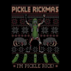 Rick And Morty Pickle Rick Men's Christmas T-Shirt - Black -Cheap Christmas Franchises Store 11927617 1434621385385009