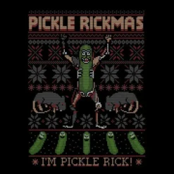 Rick And Morty Pickle Rick Women's Christmas T-Shirt - Black -Cheap Christmas Franchises Store 11927636 1634624504479672