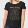Rick And Morty Pickle Rick Women's Christmas T-Shirt - Black -Cheap Christmas Franchises Store 11927636 8634624504454820