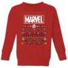 Marvel Avengers Pixel Art Kids Christmas Jumper - Red -Cheap Christmas Franchises Store 11928210 2564621630024290