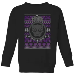 Marvel Avengers Black Panther Kids Christmas Jumper - Black