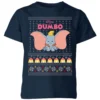 Disney Classic Dumbo Kids Christmas T-Shirt - Navy