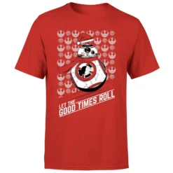 Star Wars Let The Good Times Roll Men's Christmas T-Shirt - Red -Cheap Christmas Franchises Store 11929444 1294622430794160