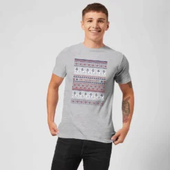 Star Wars On The Nice List Pattern Men's Christmas T-Shirt - Grey -Cheap Christmas Franchises Store 11929450 9664622424956994