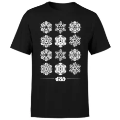 Star Wars Snowflake Men's Christmas T-Shirt - Black -Cheap Christmas Franchises Store 11929459 1644622426055876