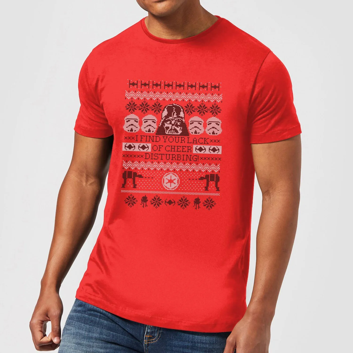 Star Wars I Find Your Lack Of Cheer Disturbing Men's Christmas T-Shirt - Red 3 Star Wars I Find Your Lack Of Cheer Disturbing Men's Christmas T-Shirt - Red