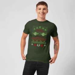 Star Wars Merry Christmas I Wish You Knit Men's Christmas T-Shirt - Forest Green -Cheap Christmas Franchises Store 11929486 1064622427758202