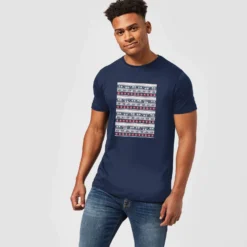 Star Wars AT-AT Pattern Men's Christmas T-Shirt - Navy -Cheap Christmas Franchises Store 11929516 5754622430252948