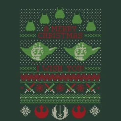 Star Wars Merry Christmas I Wish You Knit Women's Christmas T-Shirt - Forest Green -Cheap Christmas Franchises Store 11929681 1884624506260322