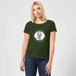 Star Wars Merry Hothmas Women's Christmas T-Shirt - Forest Green -Cheap Christmas Franchises Store 11929749 6194624300519494