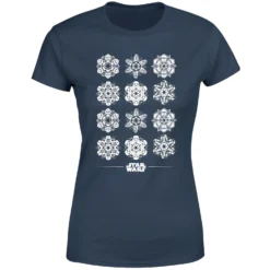 Star Wars Snowflake Women's Christmas T-Shirt - Navy -Cheap Christmas Franchises Store 11929770 1744624495409391