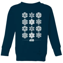 Star Wars Snowflake Kids Christmas Jumper - Navy