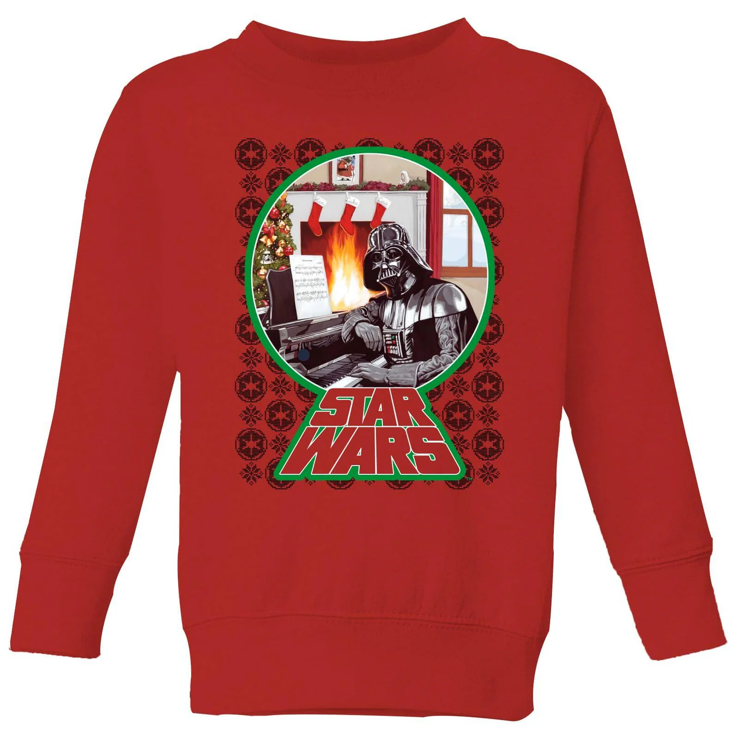 Star Wars A Very Merry Sithmas Kids Christmas Jumper - Red 3 Star Wars A Very Merry Sithmas Kids Christmas Jumper - Red