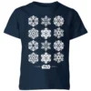 Star Wars Snowflake Kids Christmas T-Shirt - Navy -Cheap Christmas Franchises Store 11929874 6404622431882650